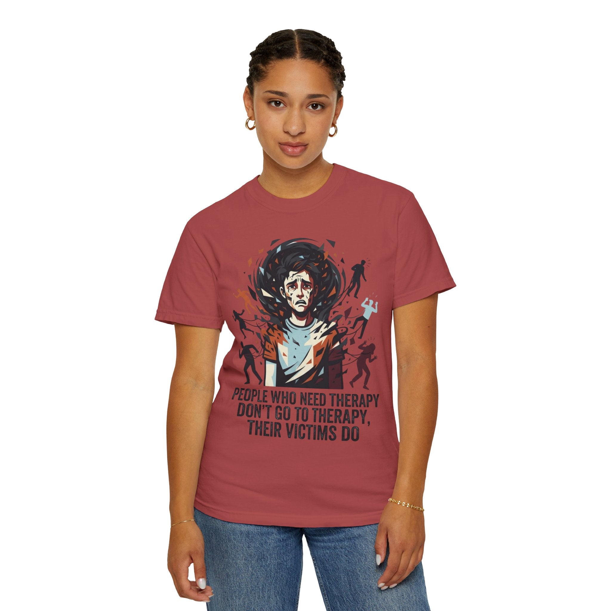 "Therapy Needed" Unisex Garment-Dyed Tee