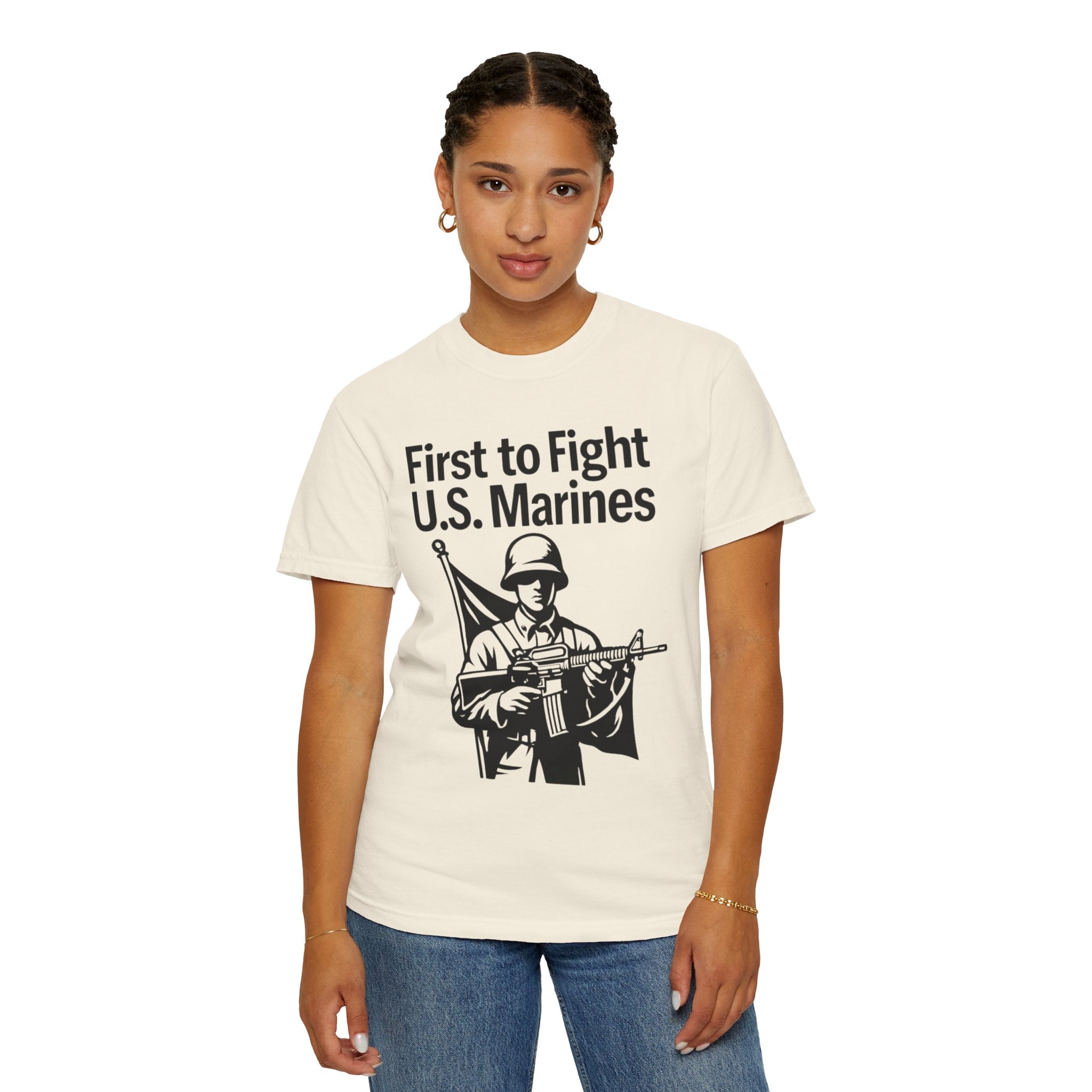 "First to Fight" Unisex Garment-Dyed T-shirt