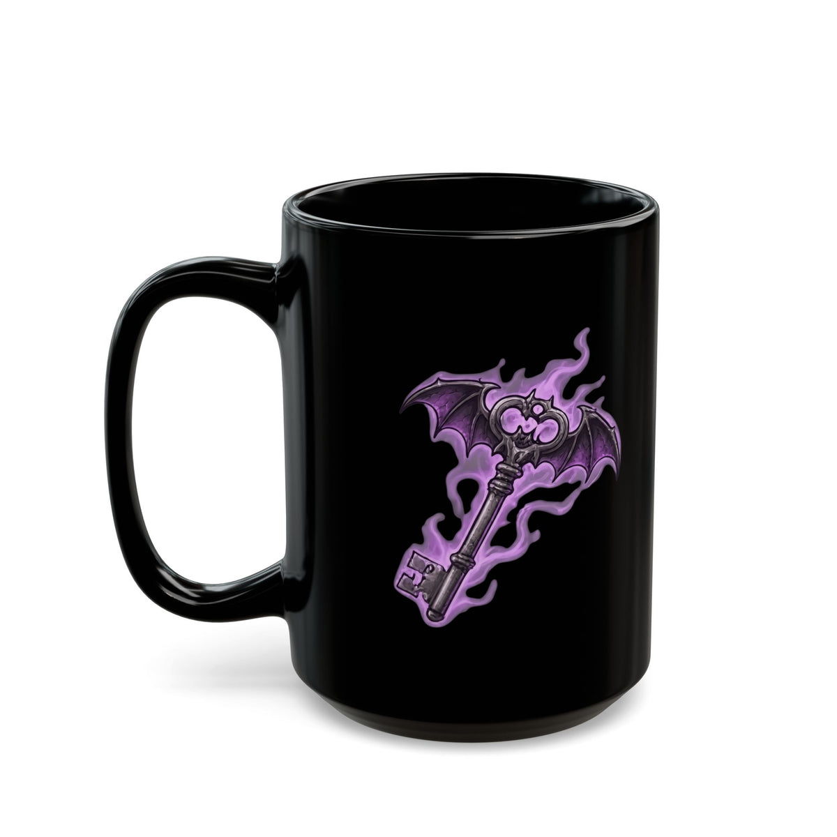 "Skeleton Key" Black Ceramic Mug — Graphic