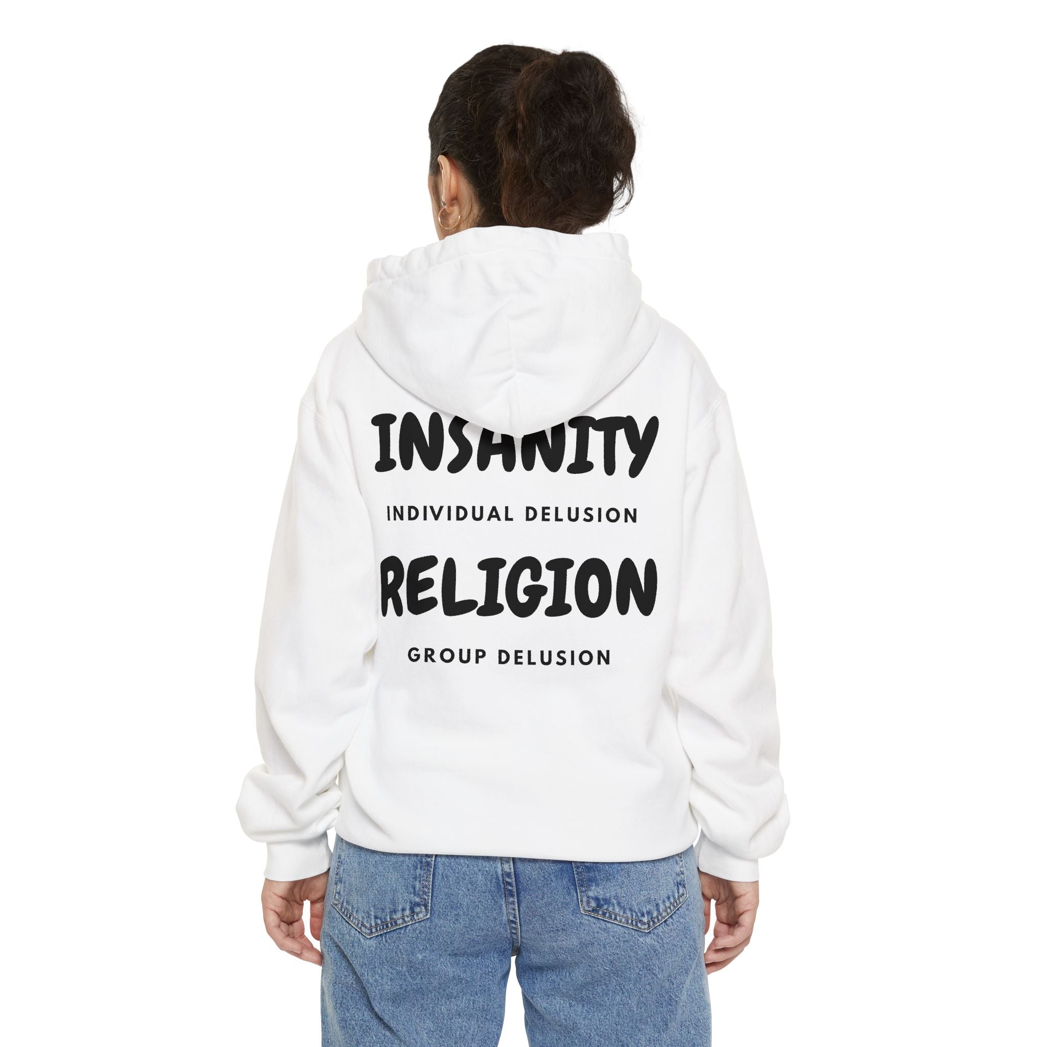 "Insanity Religion" Garment-Dyed Hoodie