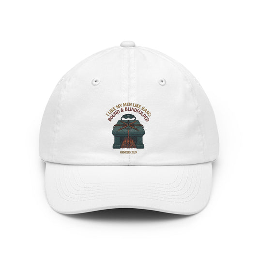 Color: White | Good Book Series Bound & Blindfolded Dad Hat