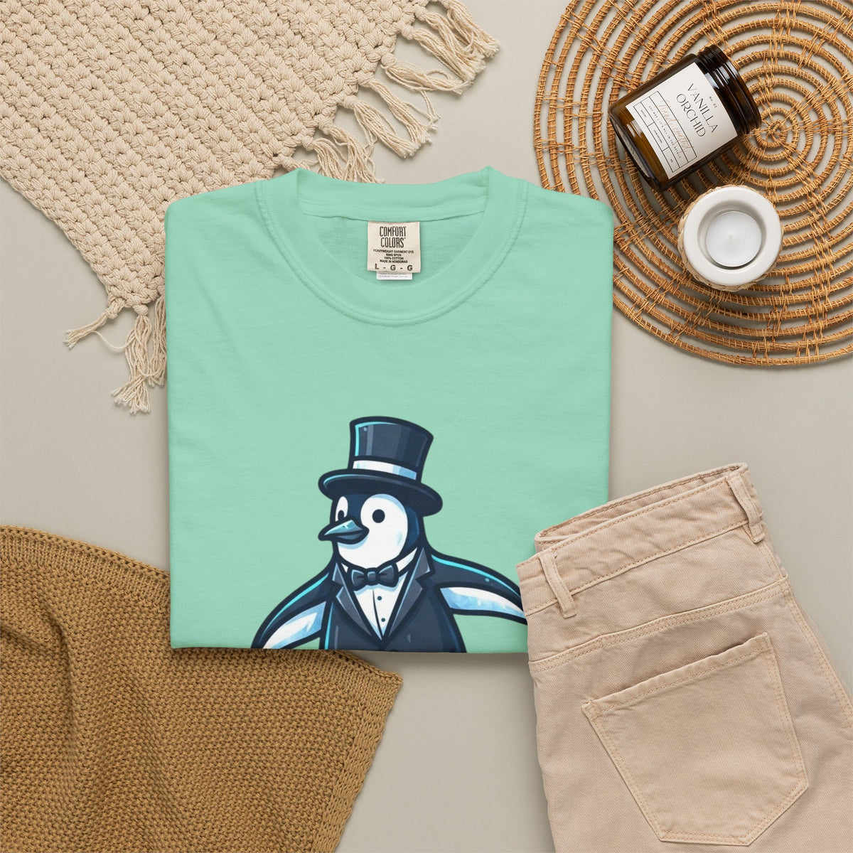 "Penguin Credible" Unisex Garment-Dyed Tee