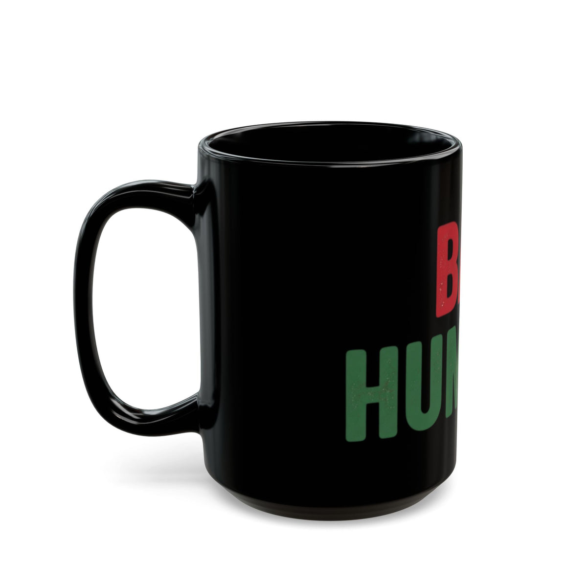 "Bah Humburg" Black Ceramic Mug — Graphic
