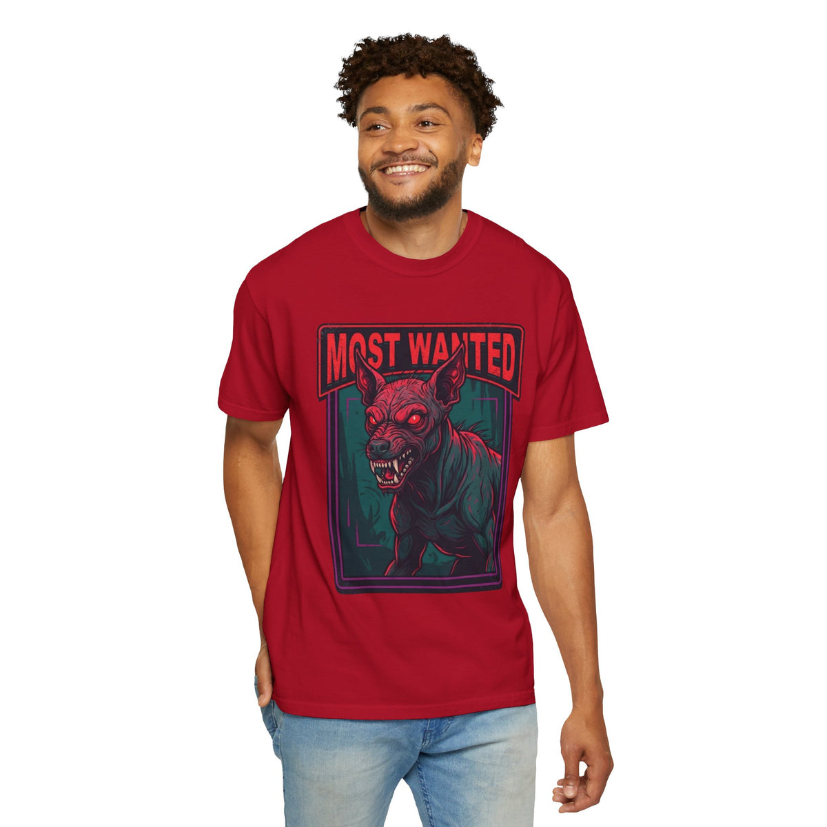 Color: Red | Chupacabra (Puerto Rico-Latin America) Unisex Garment-Dyed Tee