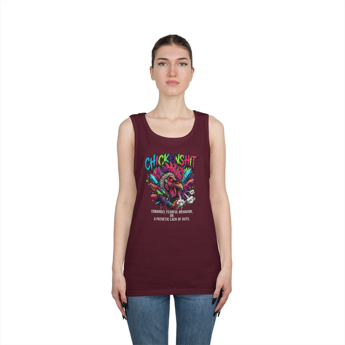 Color: Maroon | Chickenshit Tank Top