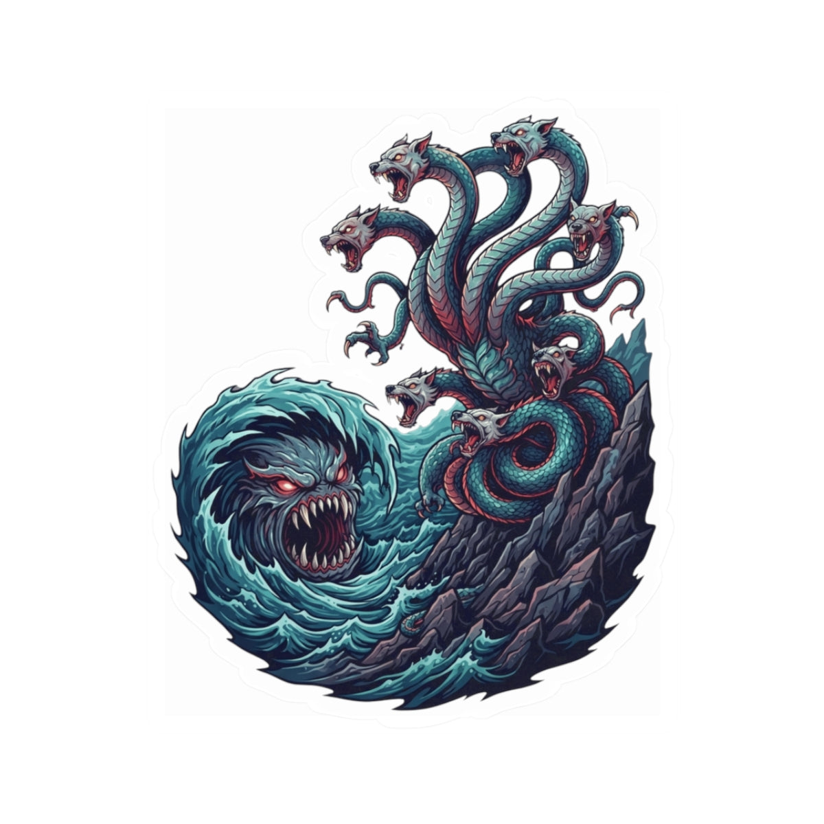 "Charybdis and Scylla (Greek Mythology)" Sticker — Main