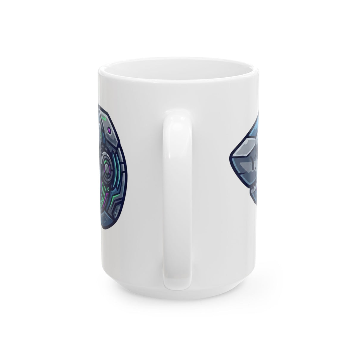 "Cyber Shark" White Ceramic Mug — Graphic