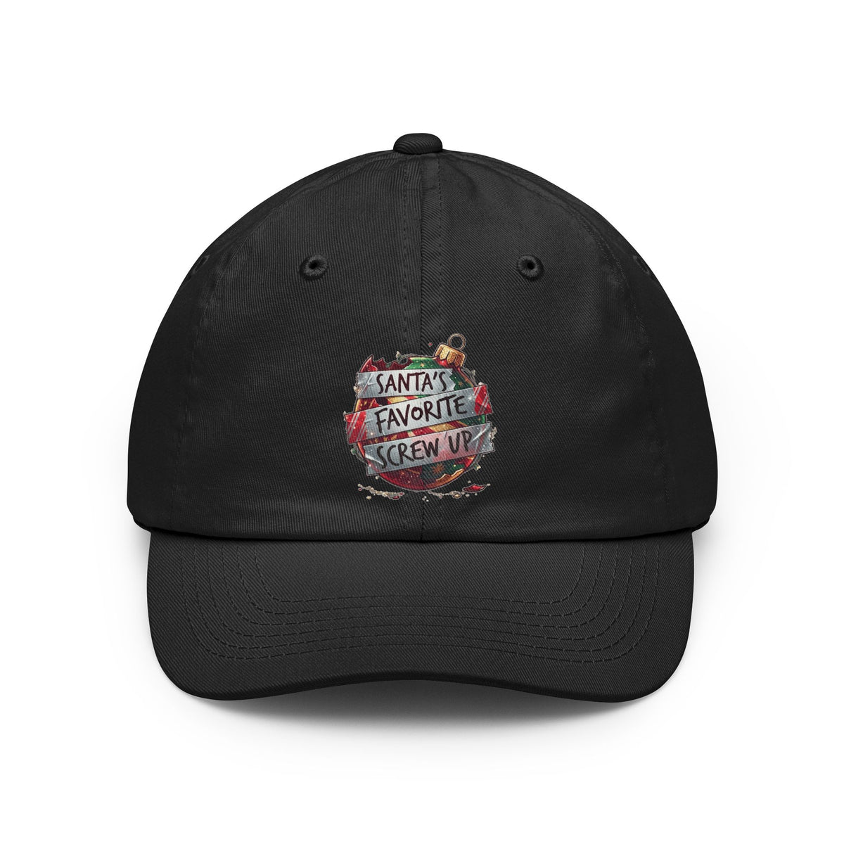 Color: Black | Santa's Favorite Screw Up Dad Hat — Graphic