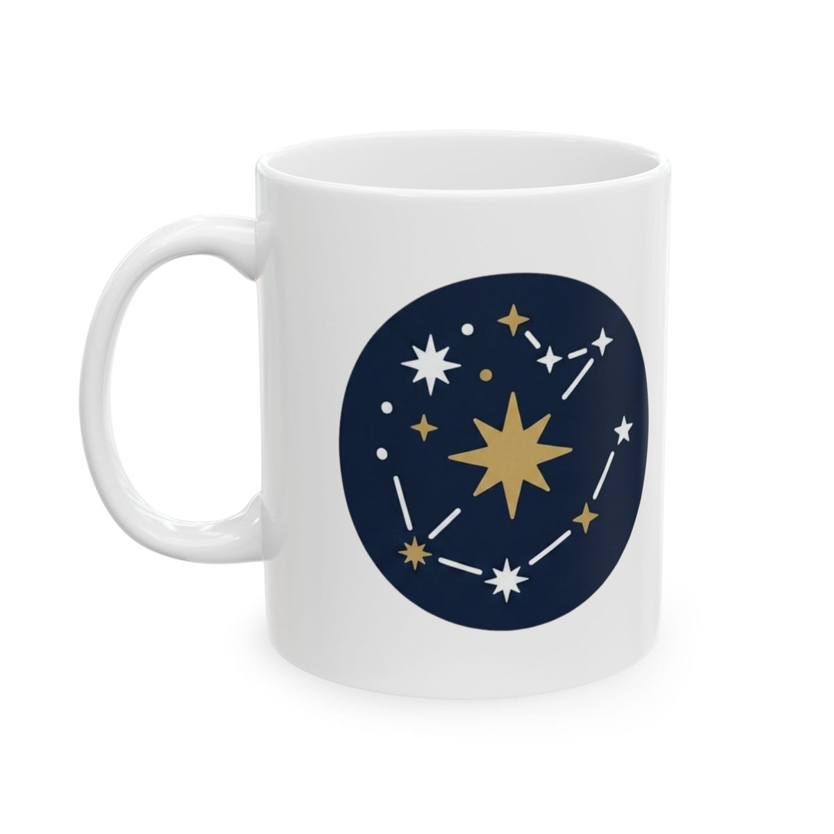 "Constellation Map (Dark Sky)" White Ceramic Mug — Graphic