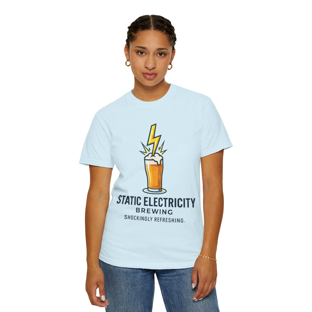 "Static Electricity Brewing" Unisex Garment-Dyed Tee