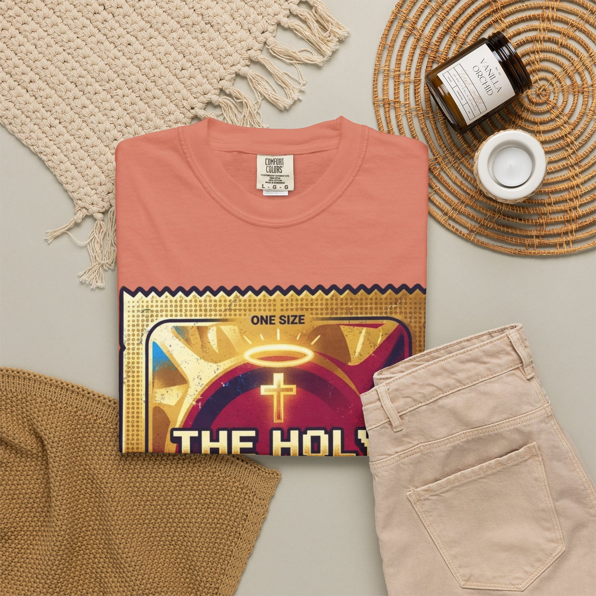 "Good Book Series The Holy Shield" Unisex Garment-Dyed Tee