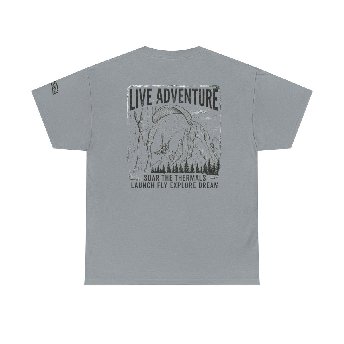 Color: Gravel | Live Adventure - Soar the Thermals Premium Graphic Tee