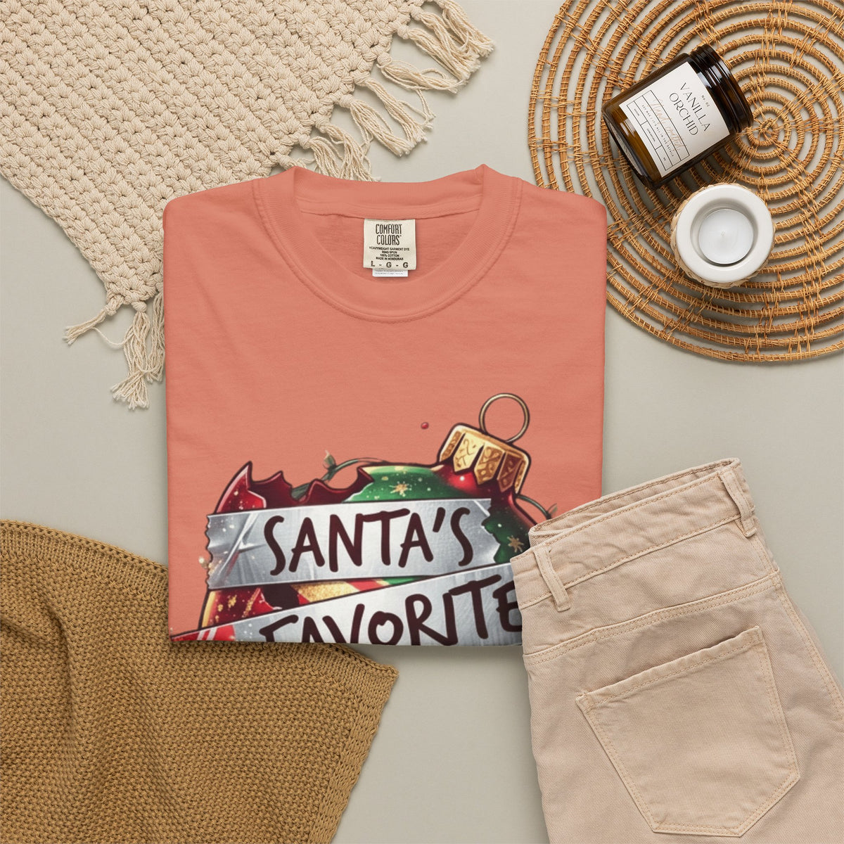 Santa's Favorite Screw Up Unisex Garment-Dyed Tee