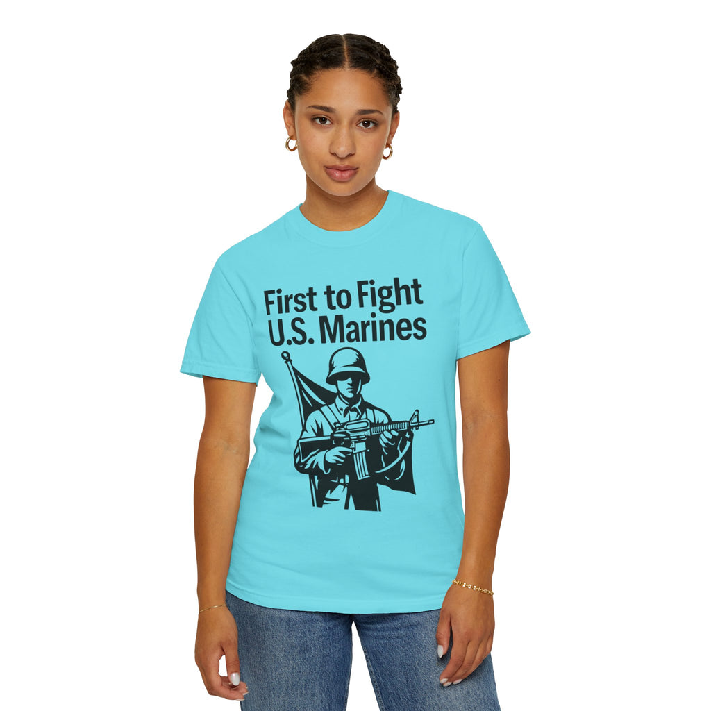 "First to Fight" Unisex Garment-Dyed T-shirt