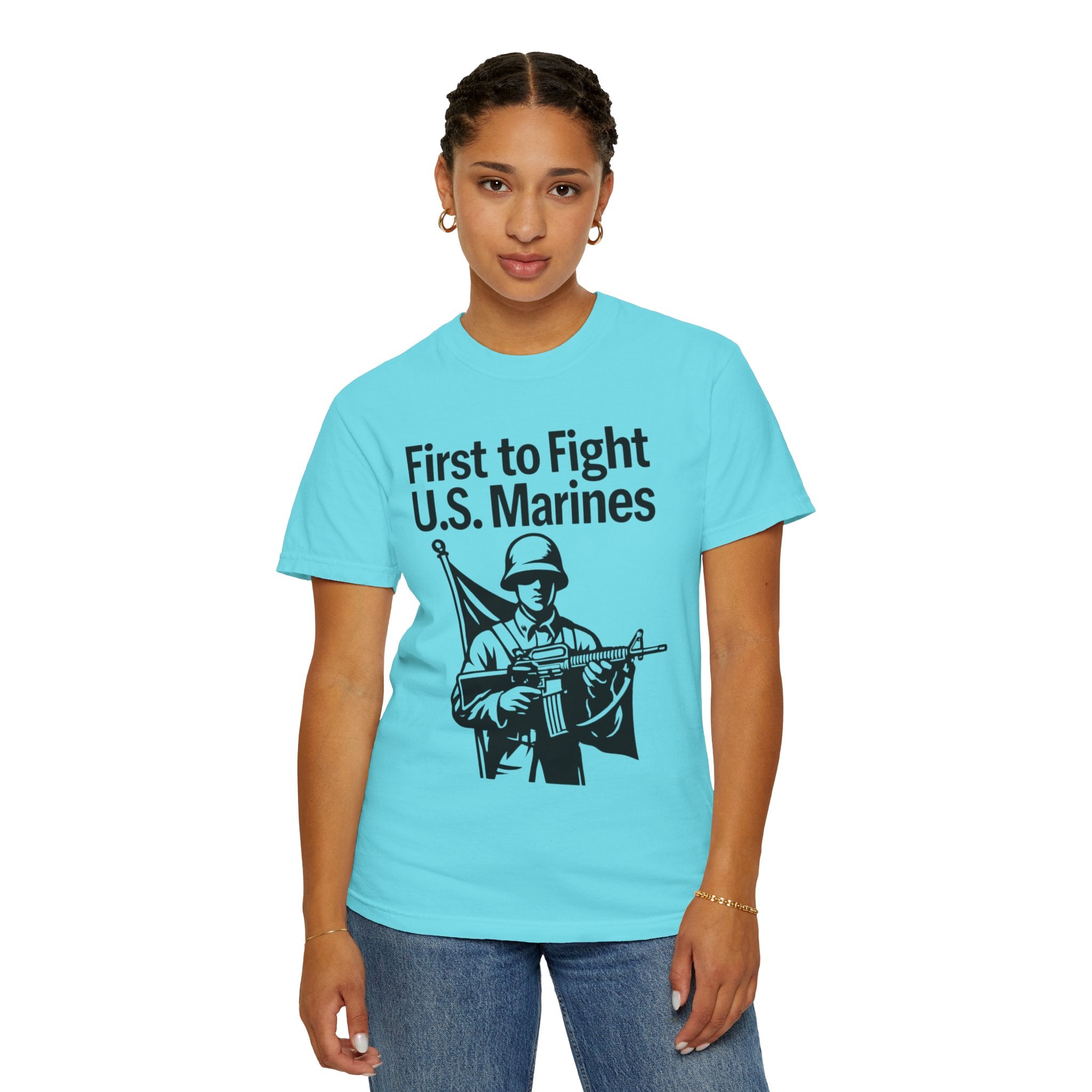 "First to Fight" Unisex Garment-Dyed T-shirt