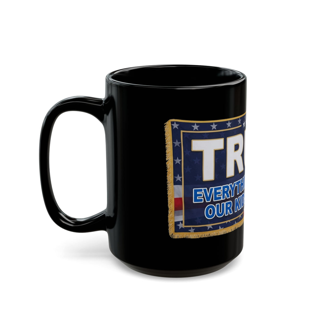 "Trump Teach Our Kids" Black Ceramic Mug
