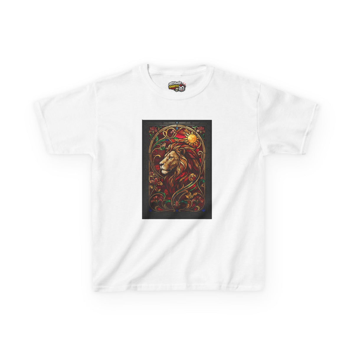 "Stained Glass Sign LEO" Kids Tee