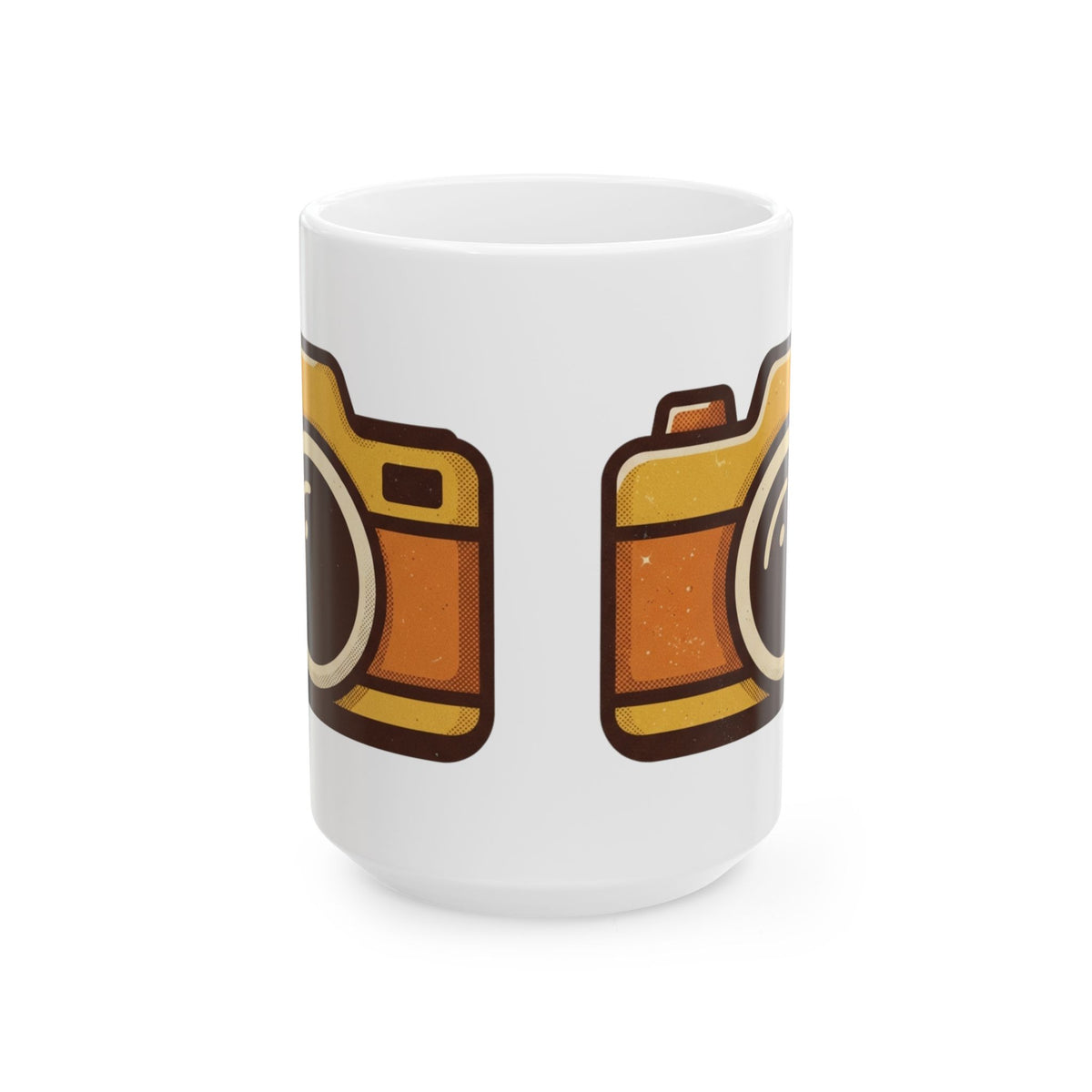 "Eyes Closed As Usual" White Ceramic Mug — Graphic