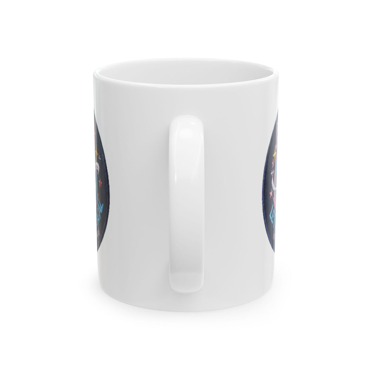 "Let's Get Physical" White Ceramic Mug — Graphic