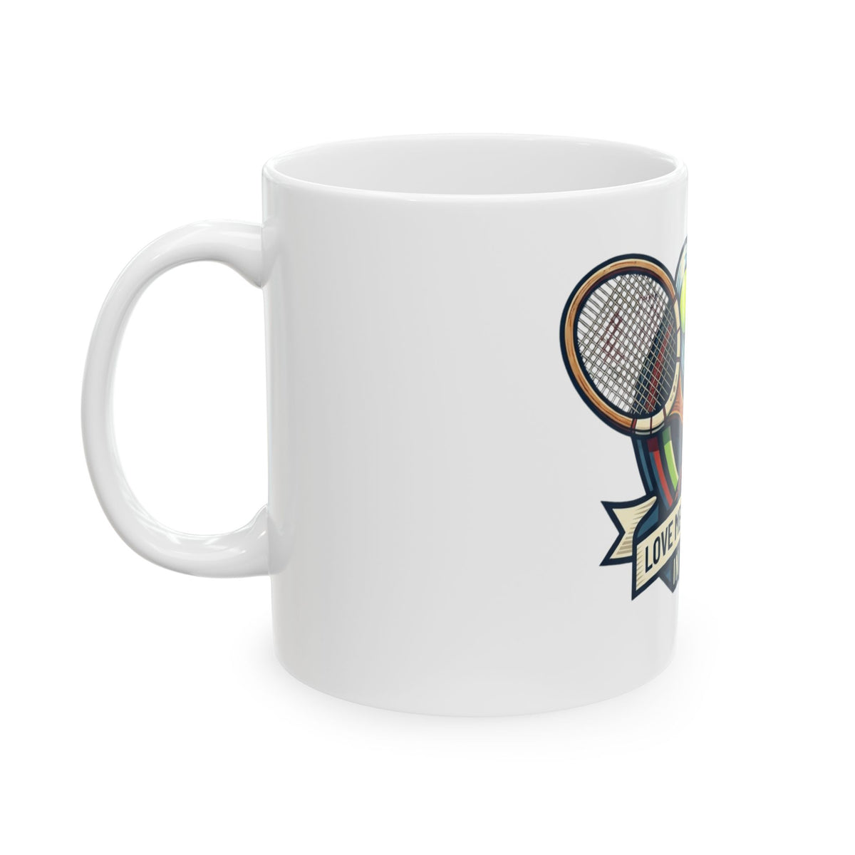 "Love Means Nothing in Tennis" White Ceramic Mug