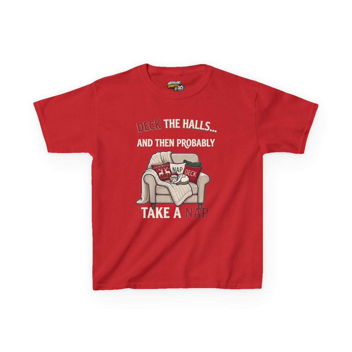 "Deck The Halls And Take A Nap" Kids Tee
