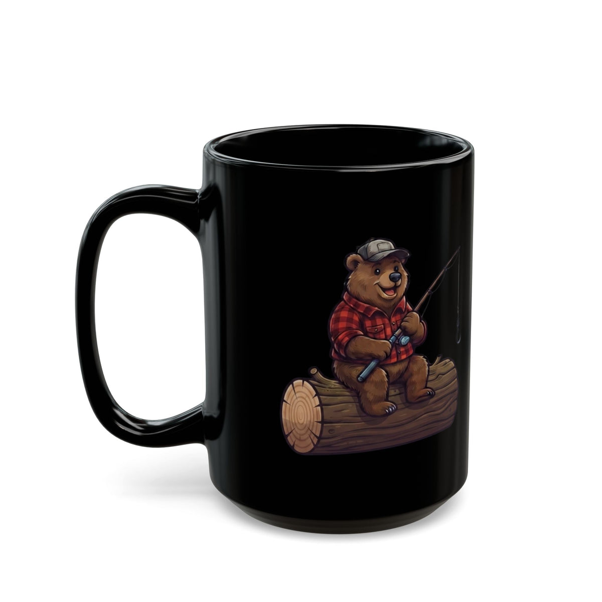 "Bear Master Baiter" Black Ceramic Mug — Graphic