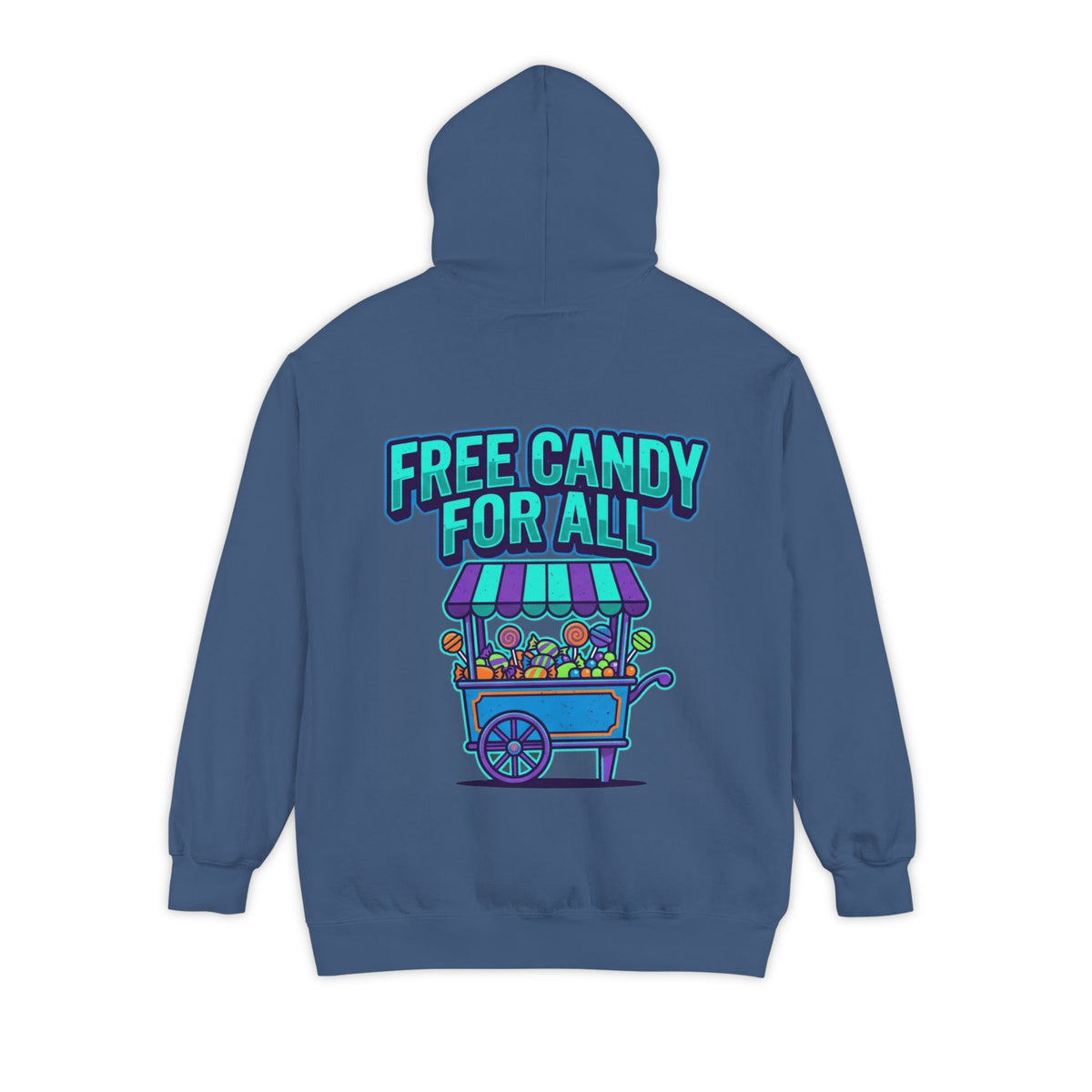 Color: True Navy | Free Candy For All Garment-Dyed Hoodie