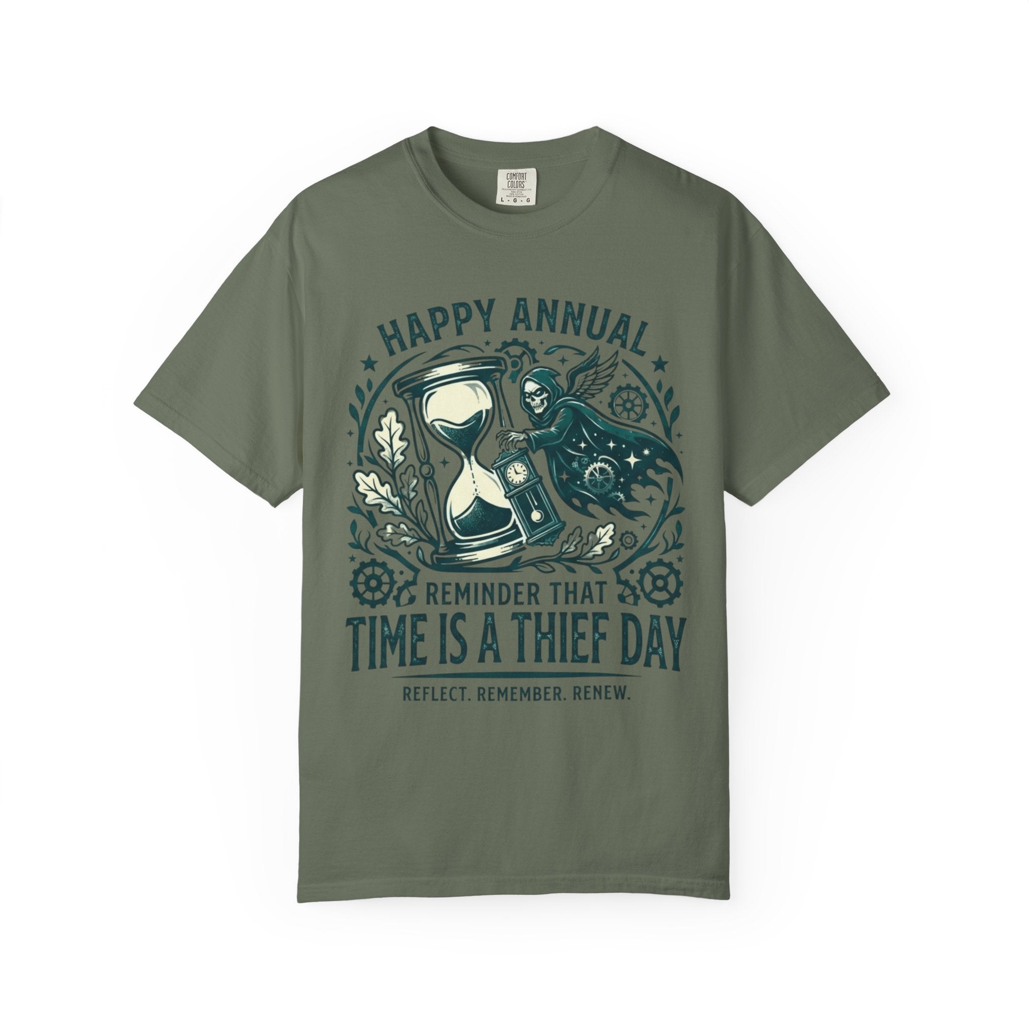 "Time Is A Thief Day" Unisex Garment-Dyed Tee
