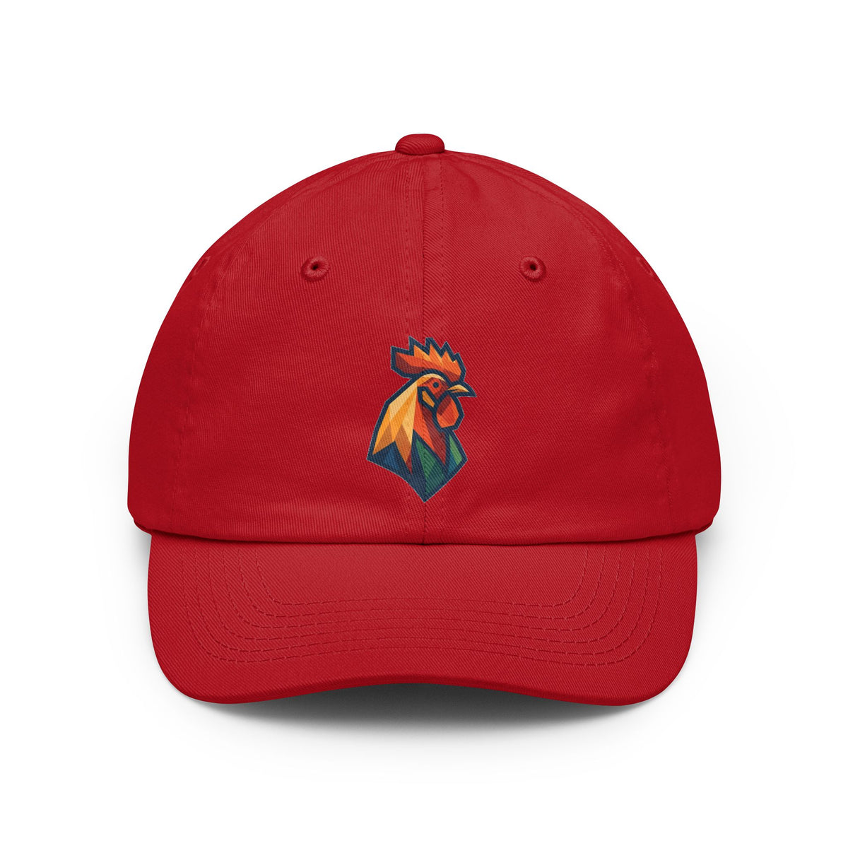 Color: Red | Barnyard Rooster Dad Hat — Graphic