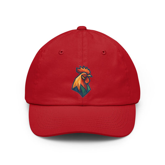 Color: Red | Barnyard Rooster Dad Hat — Graphic
