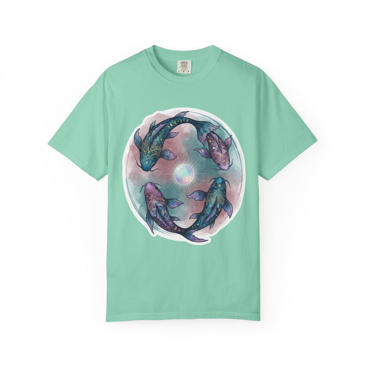 "Pisces The Infinite Fish" Unisex Garment-Dyed Tee