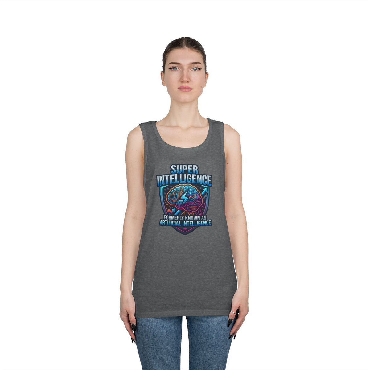 Color: Graphite Heather | Super Intelligence Tank Top