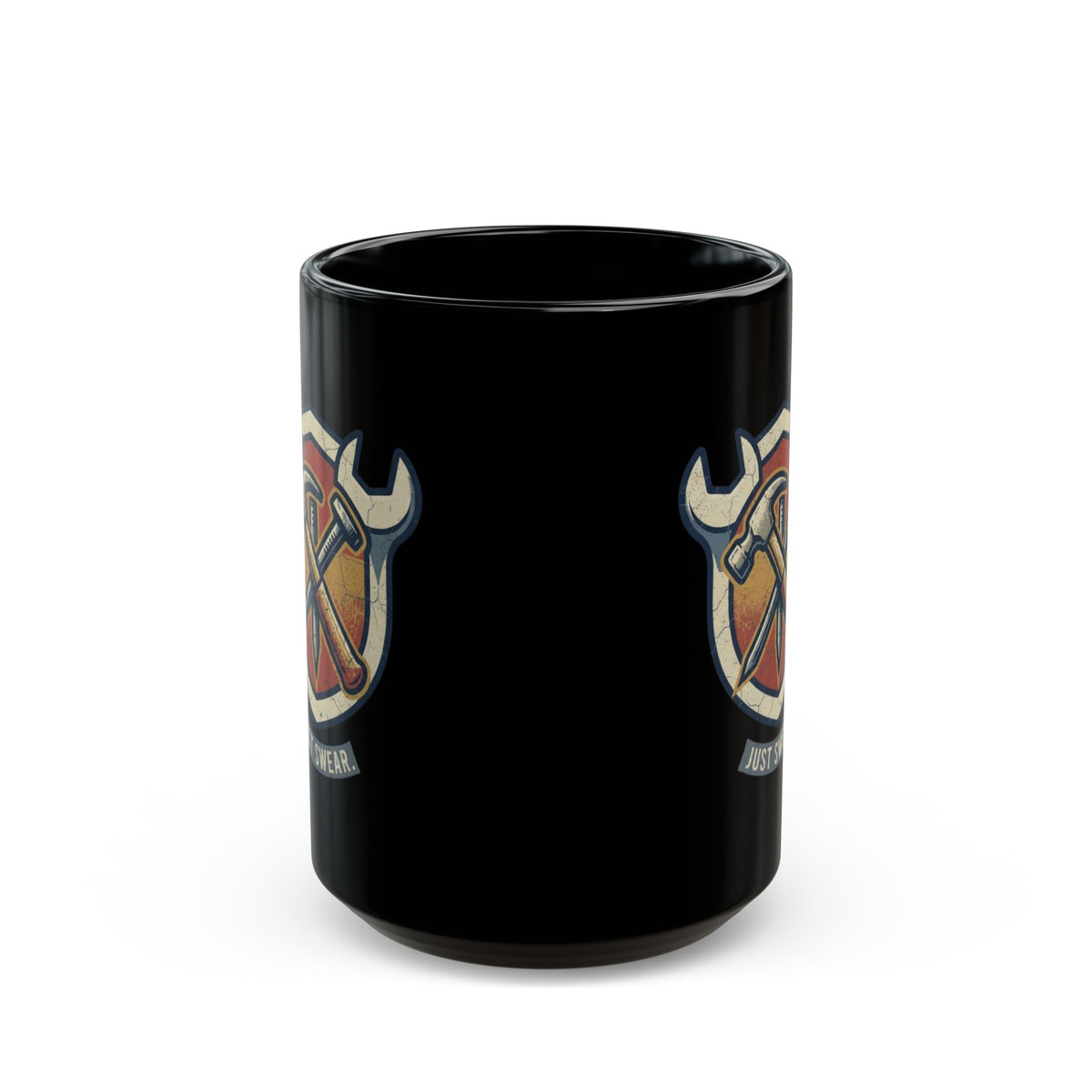 "Size Matters" Black Ceramic Mug — Graphic