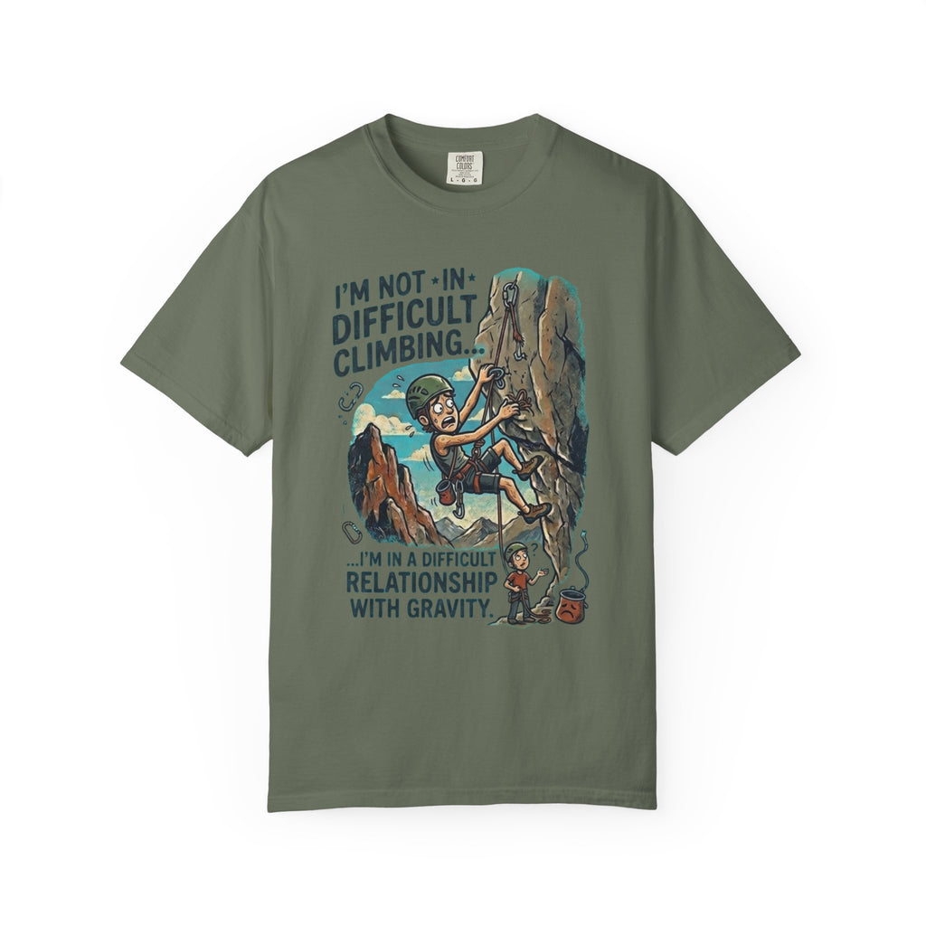 "Difficult Climbing" Unisex Garment-Dyed Tee