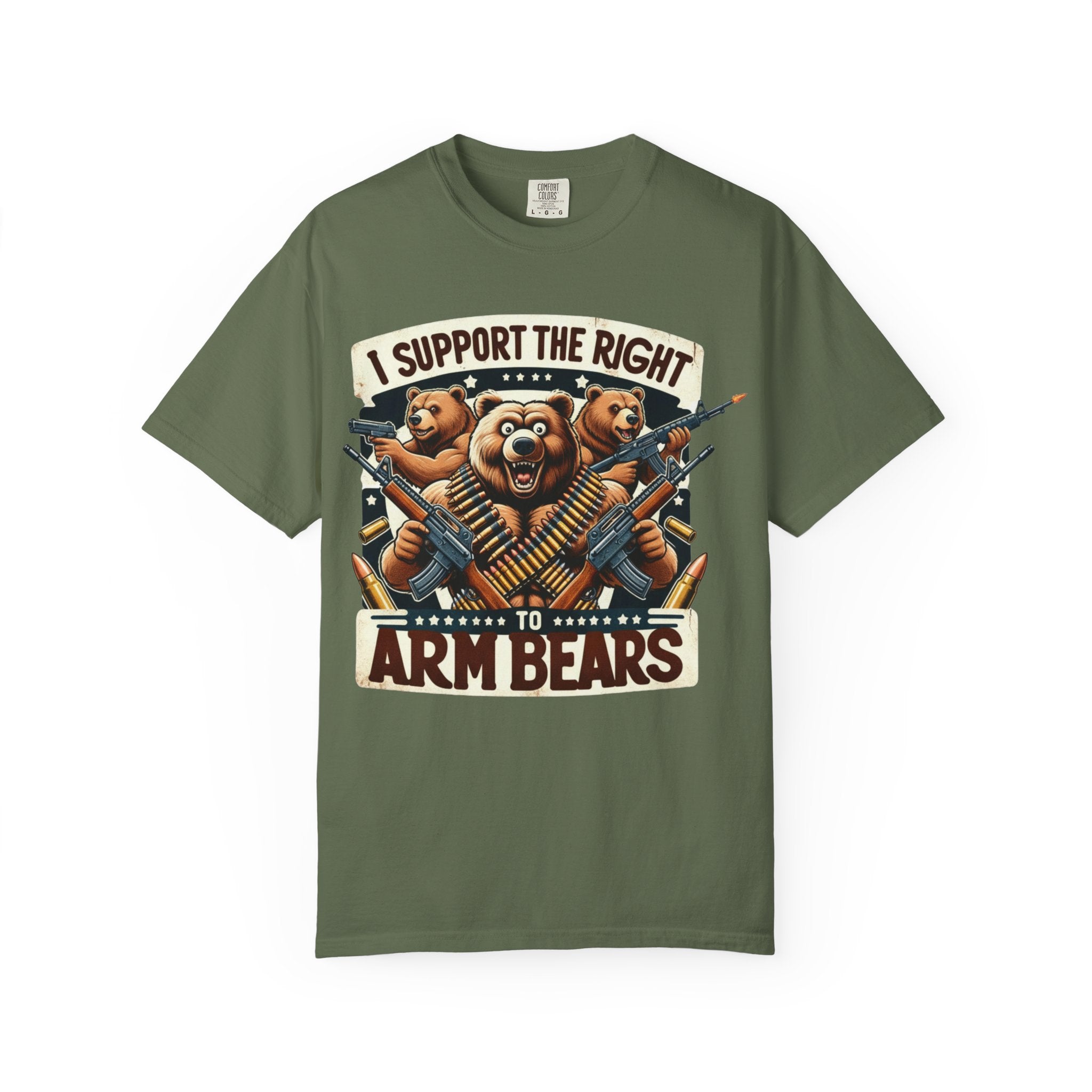 "The Right to Arm Bears (Tactical Trio)" Unisex Garment-Dyed T-shirt
