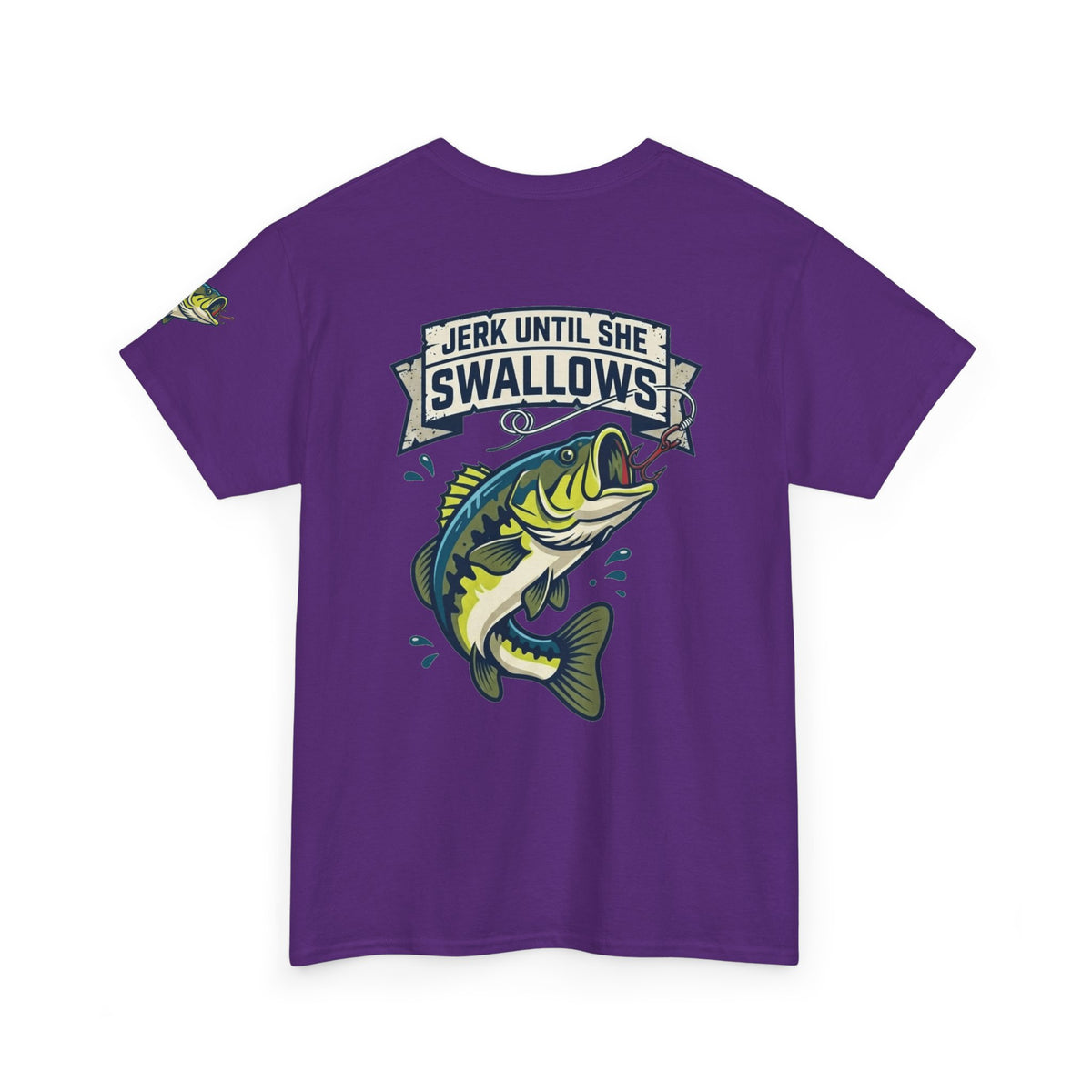 Color: Purple | Jerk Until She Swallows Premium Graphic Tee