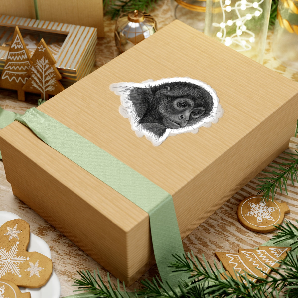 "Pencil Sketch Art Spider Monkey" Sticker