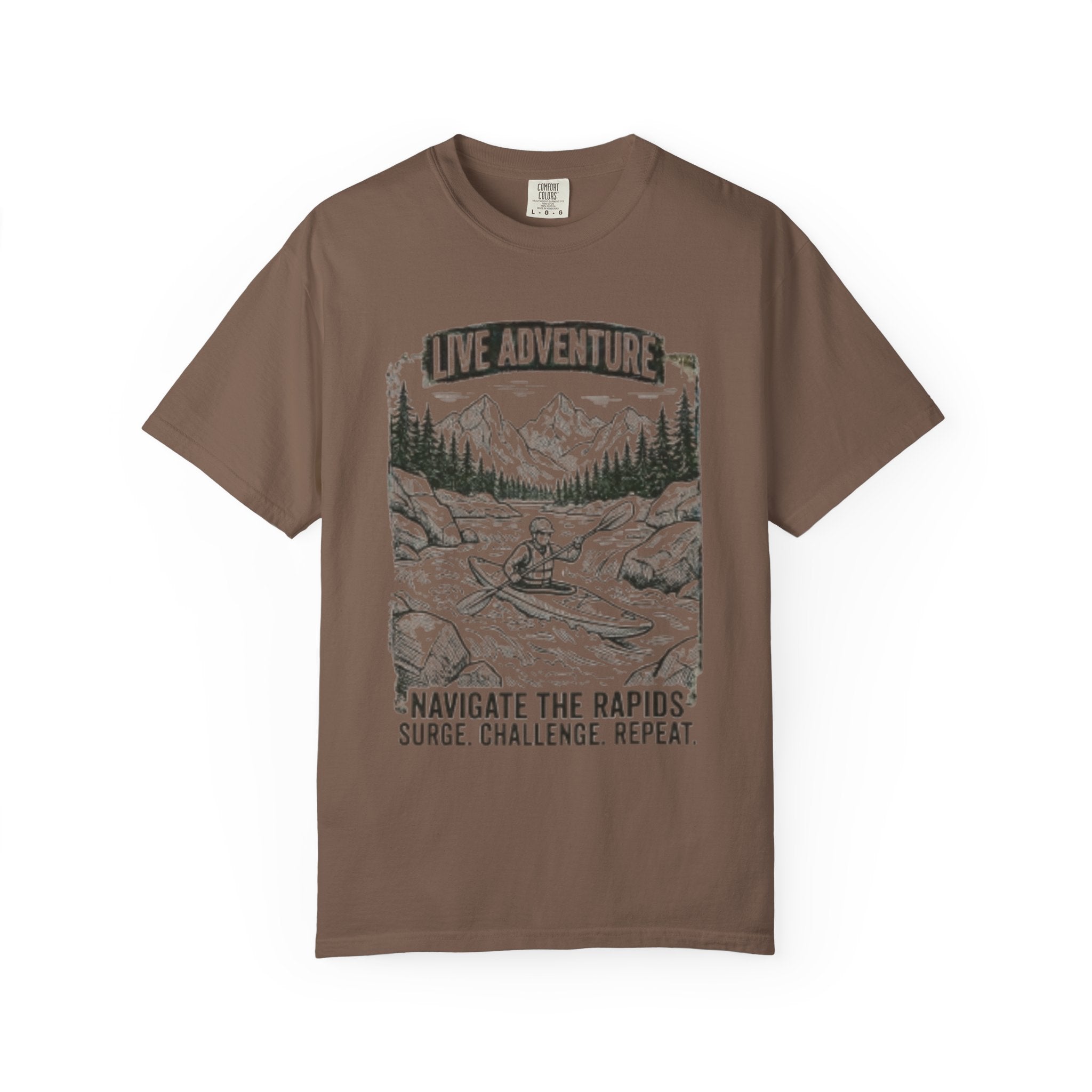 "Live Adventure - Kayak" Unisex Garment-Dyed Tee