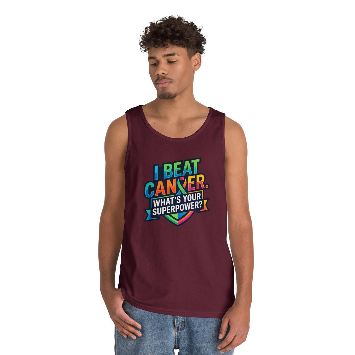 Color: Maroon | I Beat Cancer - What is Your Superpower Tank Top