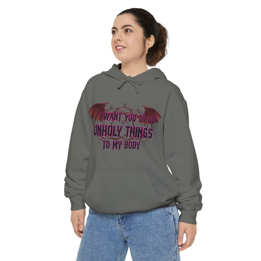 Unholy Things – Sin Responsibly | Garment-Dyed Hoodie — AttitudeShirts