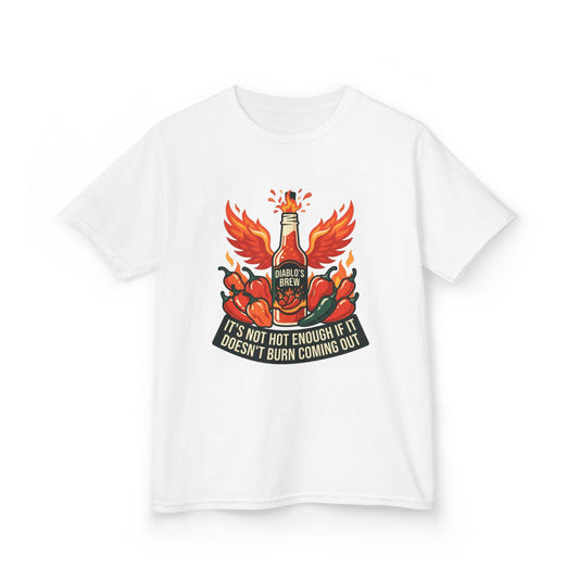 Color: White | Burns Coming Out Kids Tee