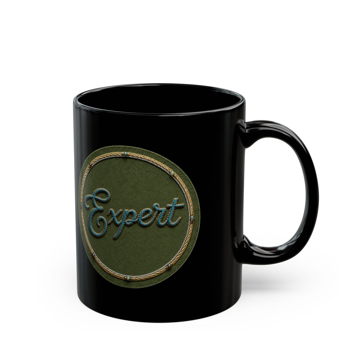 "Expert In Things That Don't Matter" Black Ceramic Mug — Graphic