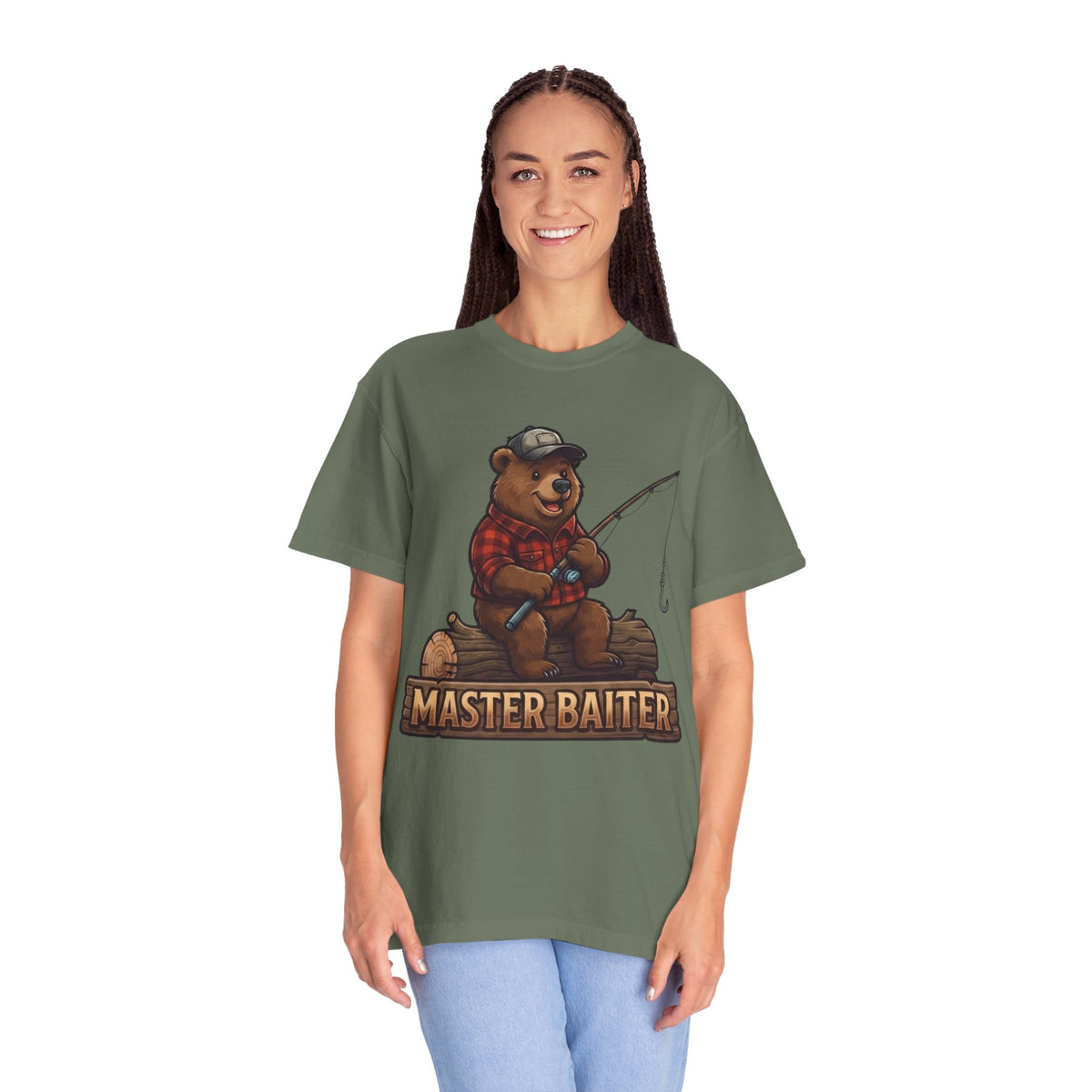 Color: Moss | Bear Master Baiter Unisex Garment-Dyed Tee