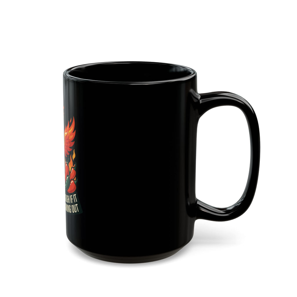 "Burns Coming Out" Black Ceramic Mug
