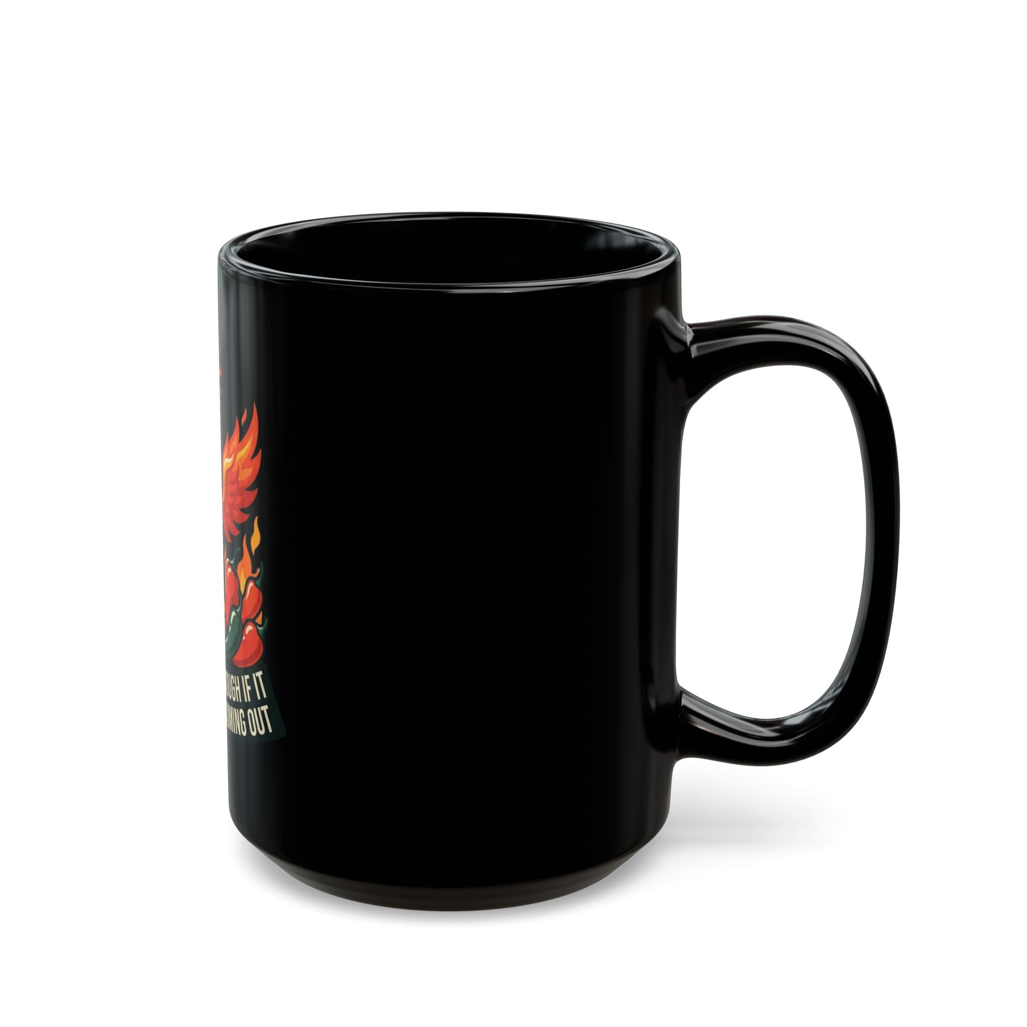 "Burns Coming Out" Black Ceramic Mug