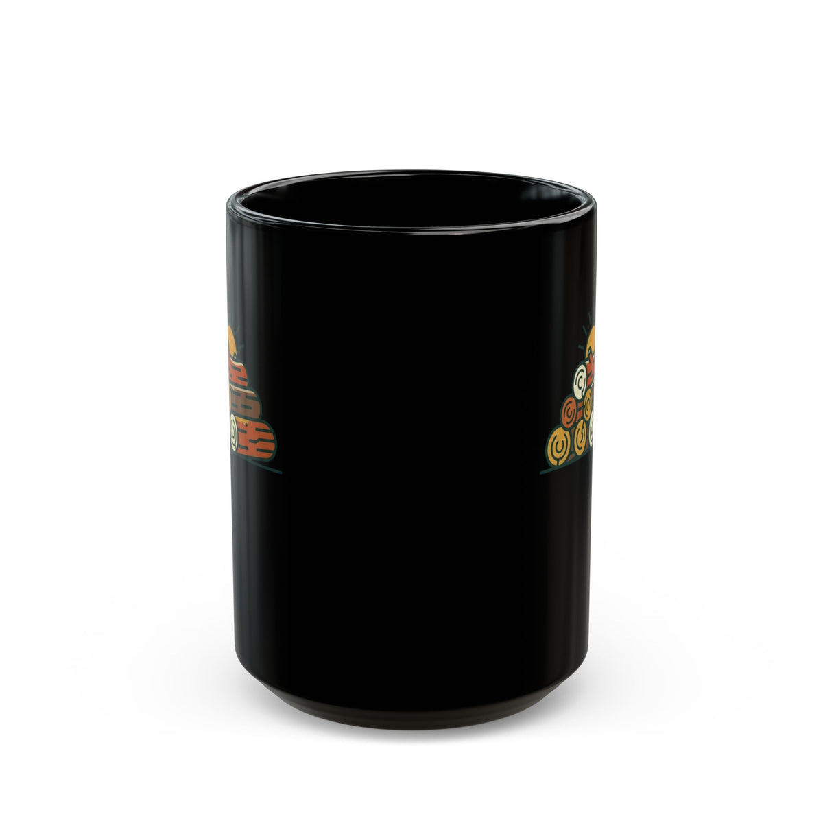 "Morning Wood Appreciation Society" Black Ceramic Mug — Graphic