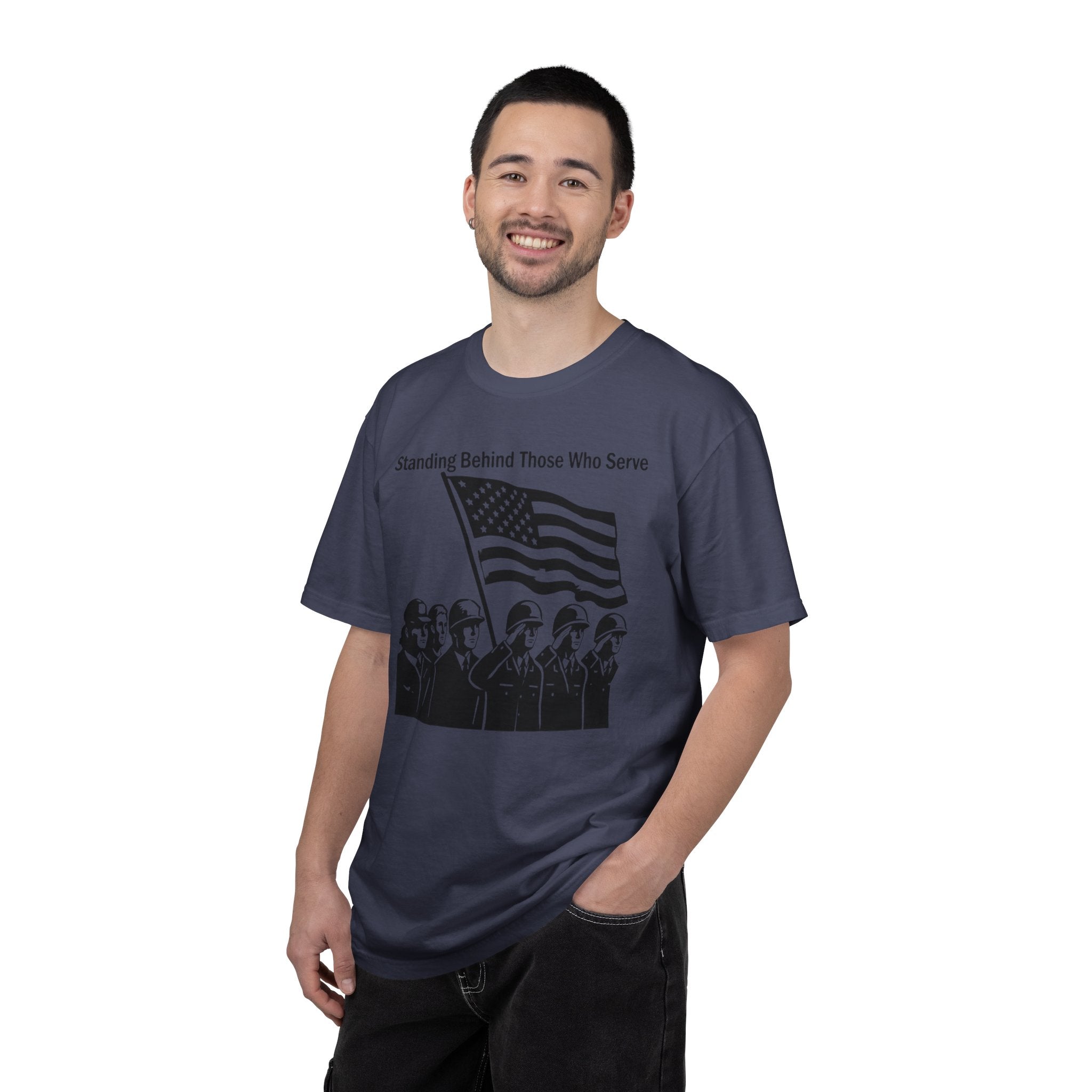 "Standing Behind Those Who Serve" Unisex Garment-Dyed T-shirt