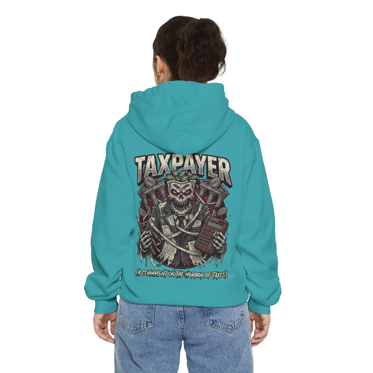 Color: Seafoam | Horror of Taxes Garment-Dyed Hoodie