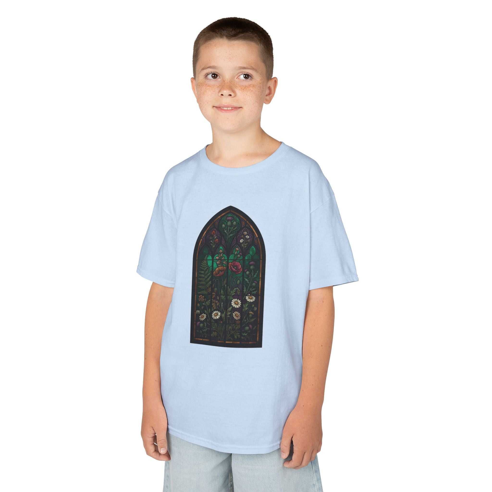 "Stained Glass Floral" Kids Tee