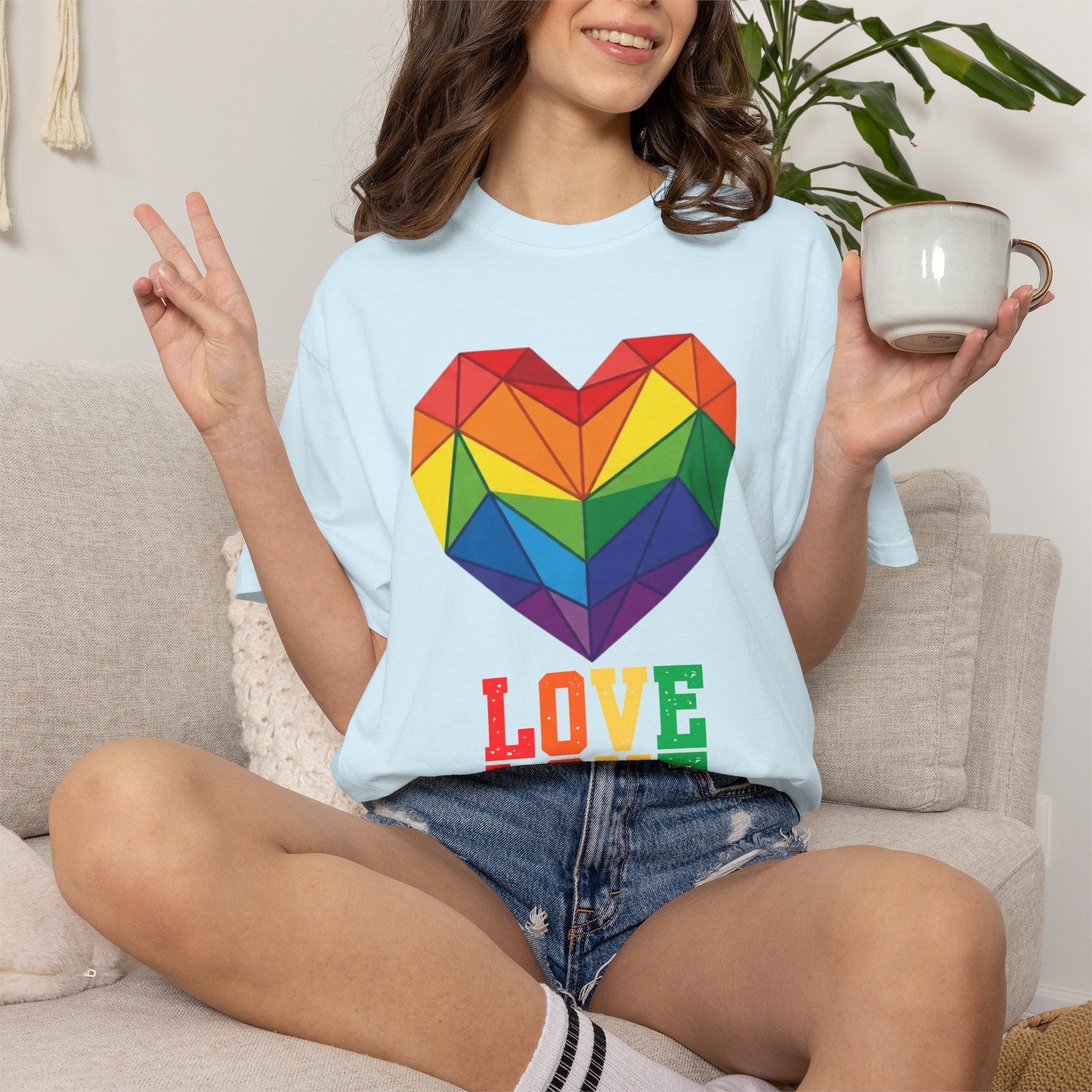 "LOVE" Unisex Garment-Dyed Tee